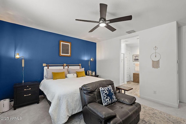 435 E Shellie Ct, Casa Grande, AZ 85122 - bedroom with carpet, baseboards, ceiling fan, and ensuite bath