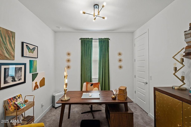 435 E Shellie Ct, Casa Grande, AZ 85122 - carpeted office space featuring a chandelier and baseboards