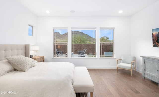 bedroom with wood-type flooring