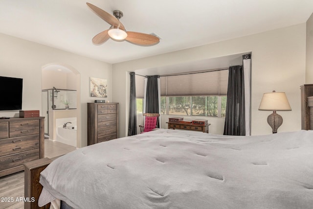 bedroom featuring ceiling fan