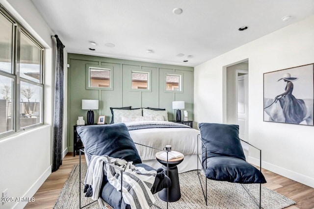 bedroom featuring light hardwood / wood-style flooring