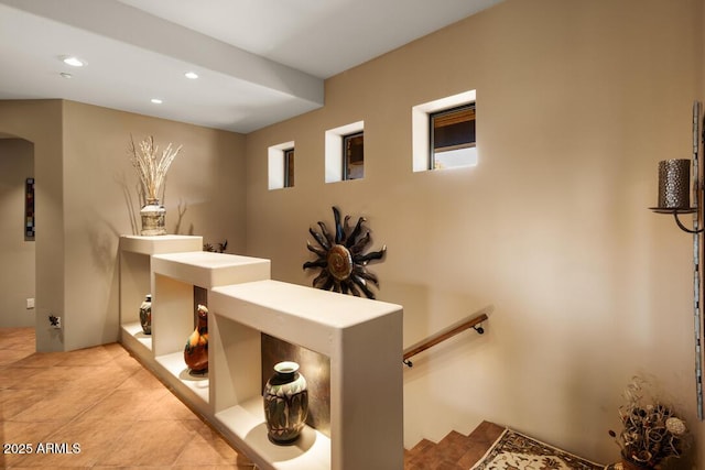 30 Paraiso Corte, Sedona, AZ 86351 - staircase with recessed lighting and arched walkways