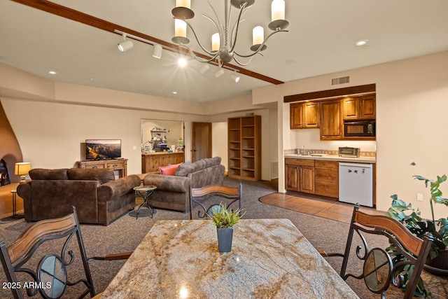 30 Paraiso Corte, Sedona, AZ 86351 - dining room with a chandelier, tile patterned flooring, and recessed lighting
