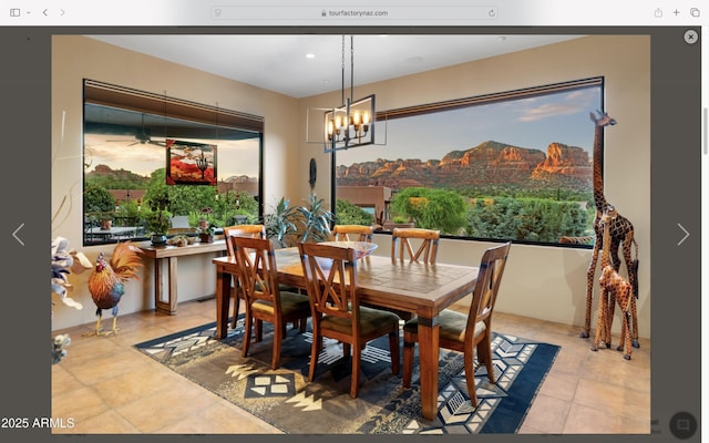 30 Paraiso Corte, Sedona, AZ 86351 - dining room with a chandelier and light tile patterned floors