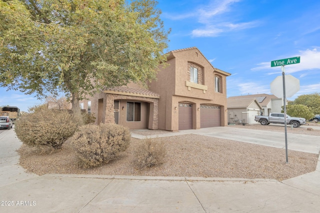 view of front of house with a garage