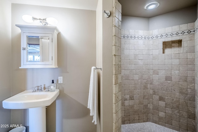 full bathroom featuring a shower stall