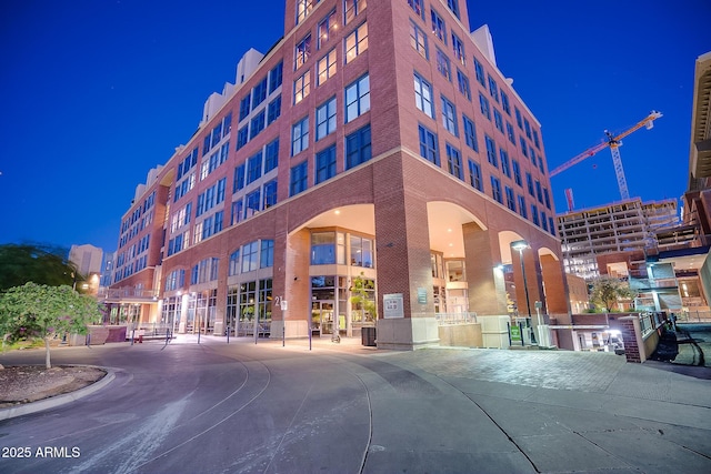 view of property at night