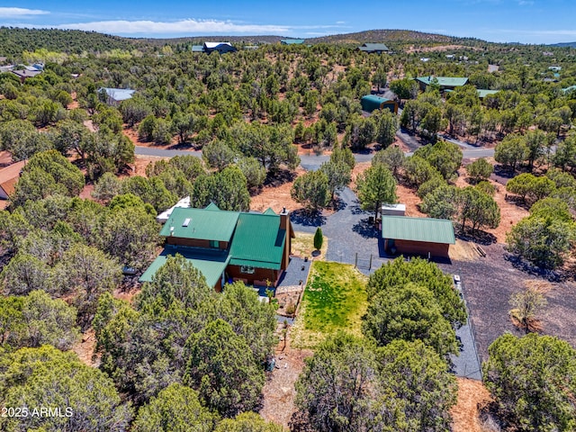 aerial view of a forest