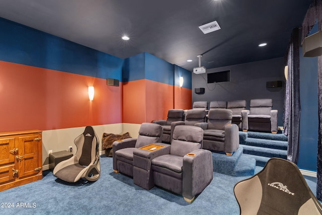 view of carpeted cinema