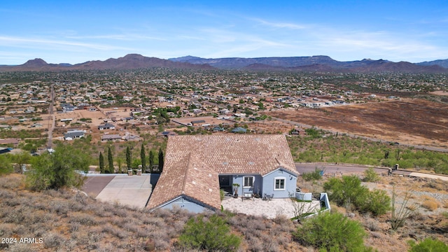 aerial view with a mountain view