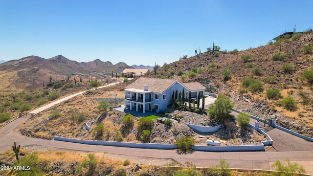 aerial view featuring a mountain view