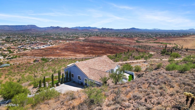 bird's eye view featuring a mountain view