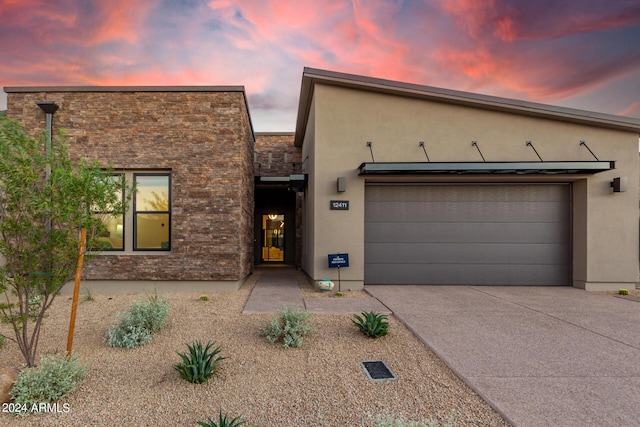 view of front of house featuring a garage