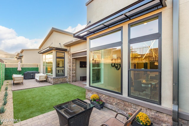 view of patio with an outdoor living space