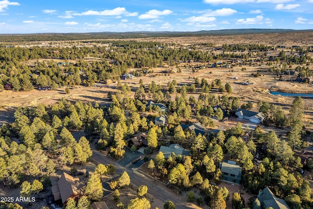 drone / aerial view with a forest view