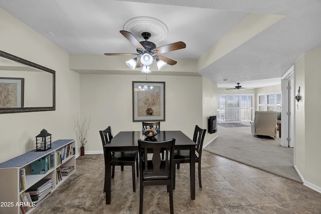 view of carpeted dining room