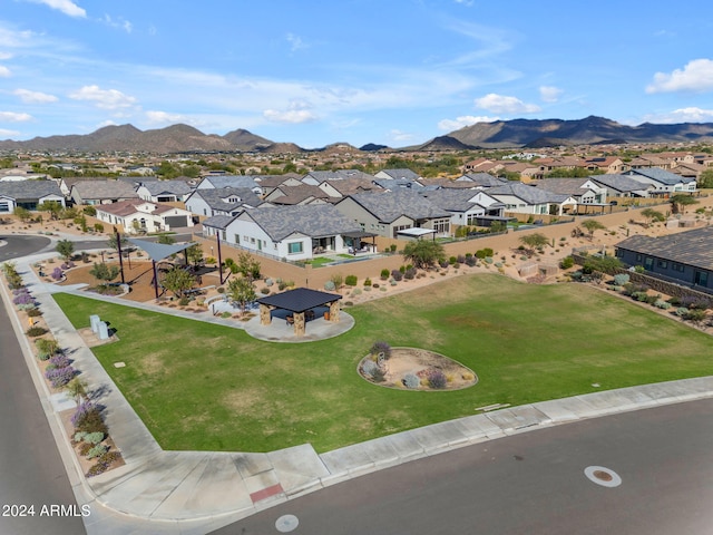 aerial view with a mountain view