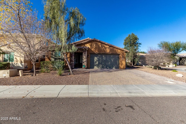 view of front of house with a garage