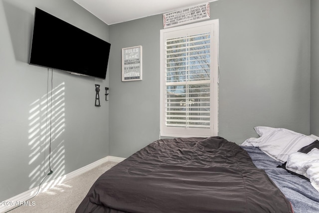 bedroom featuring carpet