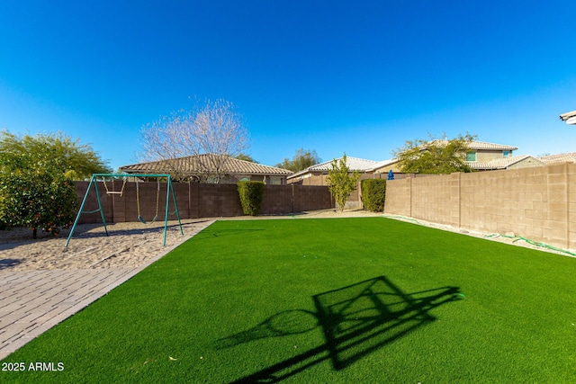 view of yard featuring a playground