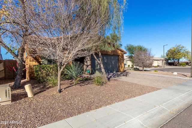 view of front of house with a garage