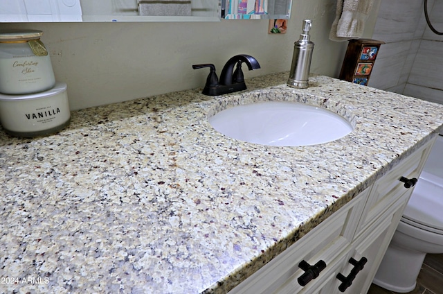 bathroom with vanity and toilet