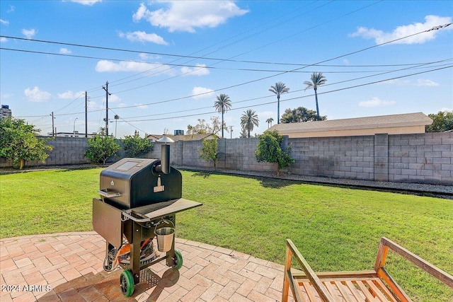 view of yard with a patio area