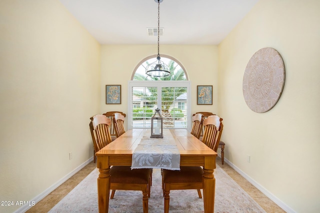 view of dining area