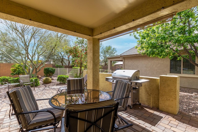 view of patio featuring area for grilling