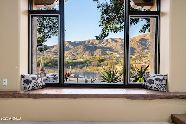 room details with a mountain view