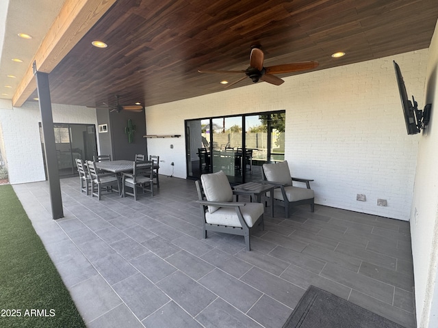 7544 E Mckinley St, Scottsdale, AZ 85257 - view of patio with ceiling fan and outdoor dining space