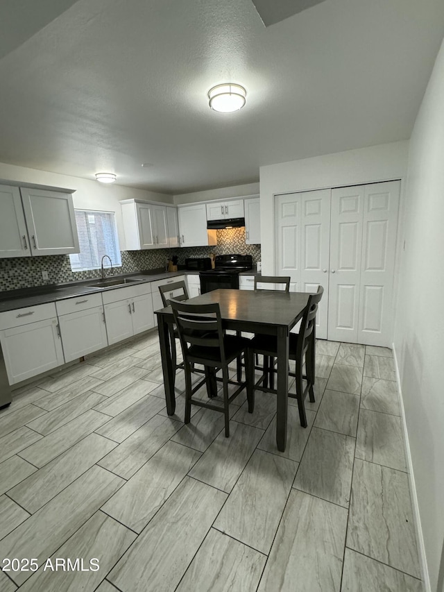 dining area featuring sink