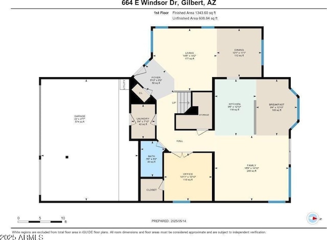 664 E Windsor Dr, Gilbert, AZ 85296 - floor plan / room layout