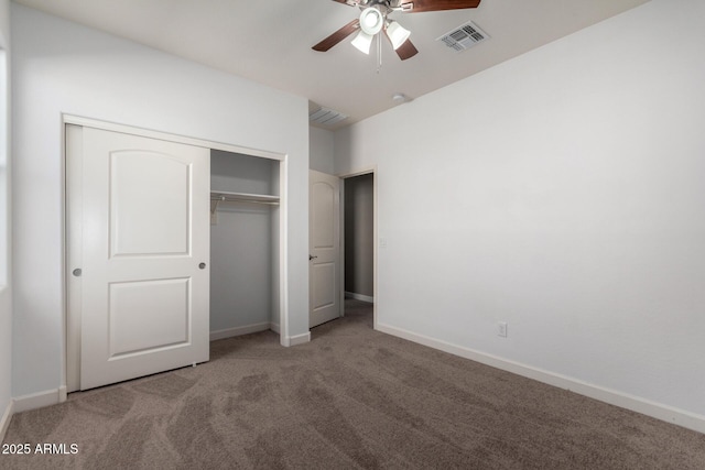 23789 W Chipman Rd, Buckeye, AZ 85326 - unfurnished bedroom with a closet, baseboards, carpet, and visible vents