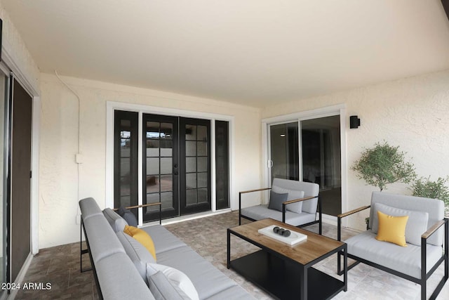 7331 E Valley Vista Dr, Scottsdale, AZ 85250 - view of patio featuring french doors and an outdoor hangout area