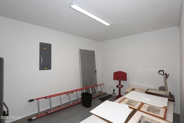 office area with electric panel