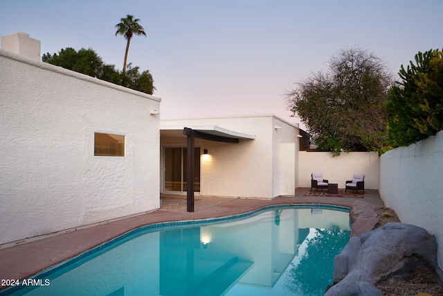 7331 E Valley Vista Dr, Scottsdale, AZ 85250 - view of swimming pool featuring a patio and a fenced backyard