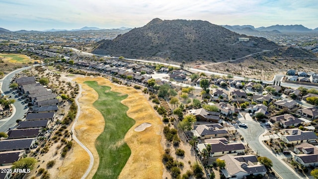 birds eye view of property with a residential view and a mountain view