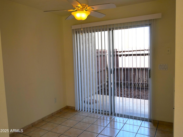 4359 Avenida Palermo Unit C, Sierra Vista, AZ 85635 - unfurnished room featuring ceiling fan, light tile patterned floors, and baseboards