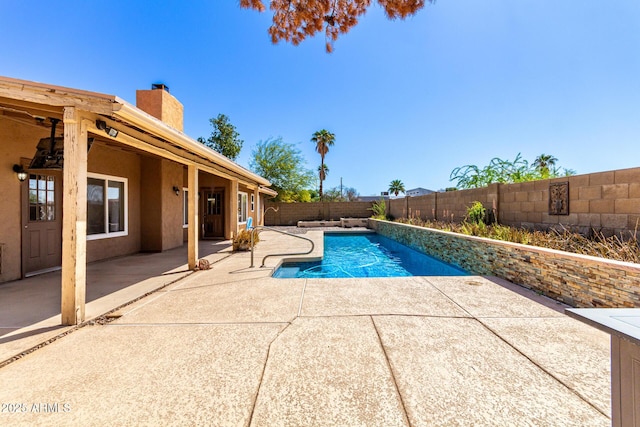 2753 E Kenwood St, Mesa, AZ 85213 - view of swimming pool featuring a fenced backyard, a fenced in pool, and a patio area