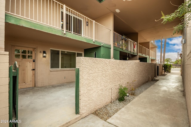 view of home's exterior with a patio