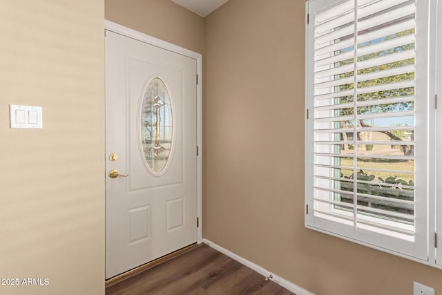 entryway featuring dark hardwood / wood-style flooring