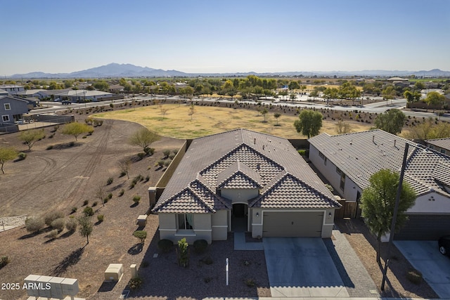 aerial view featuring a mountain view