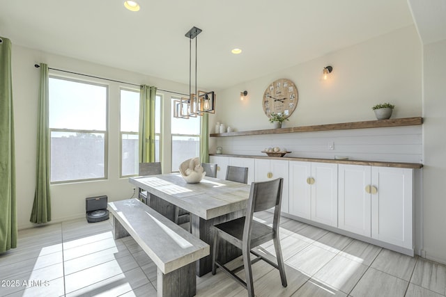 view of tiled dining room