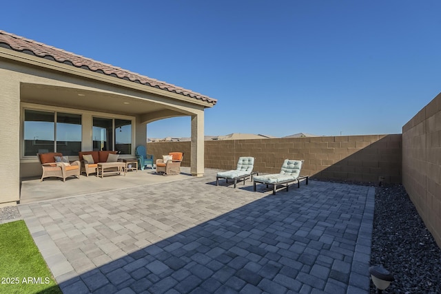 view of patio featuring outdoor lounge area