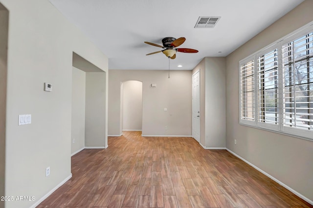 spare room featuring ceiling fan