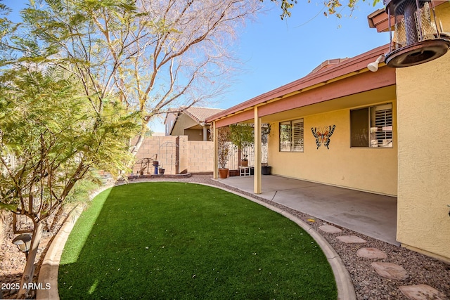 view of yard with a patio area