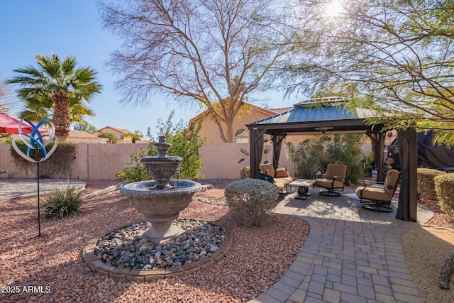 view of patio / terrace with a gazebo