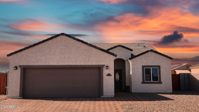 view of front facade with a garage