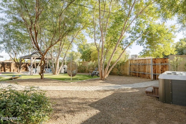 view of yard featuring a gazebo